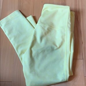 Zella crop leggings small, heathered yellow